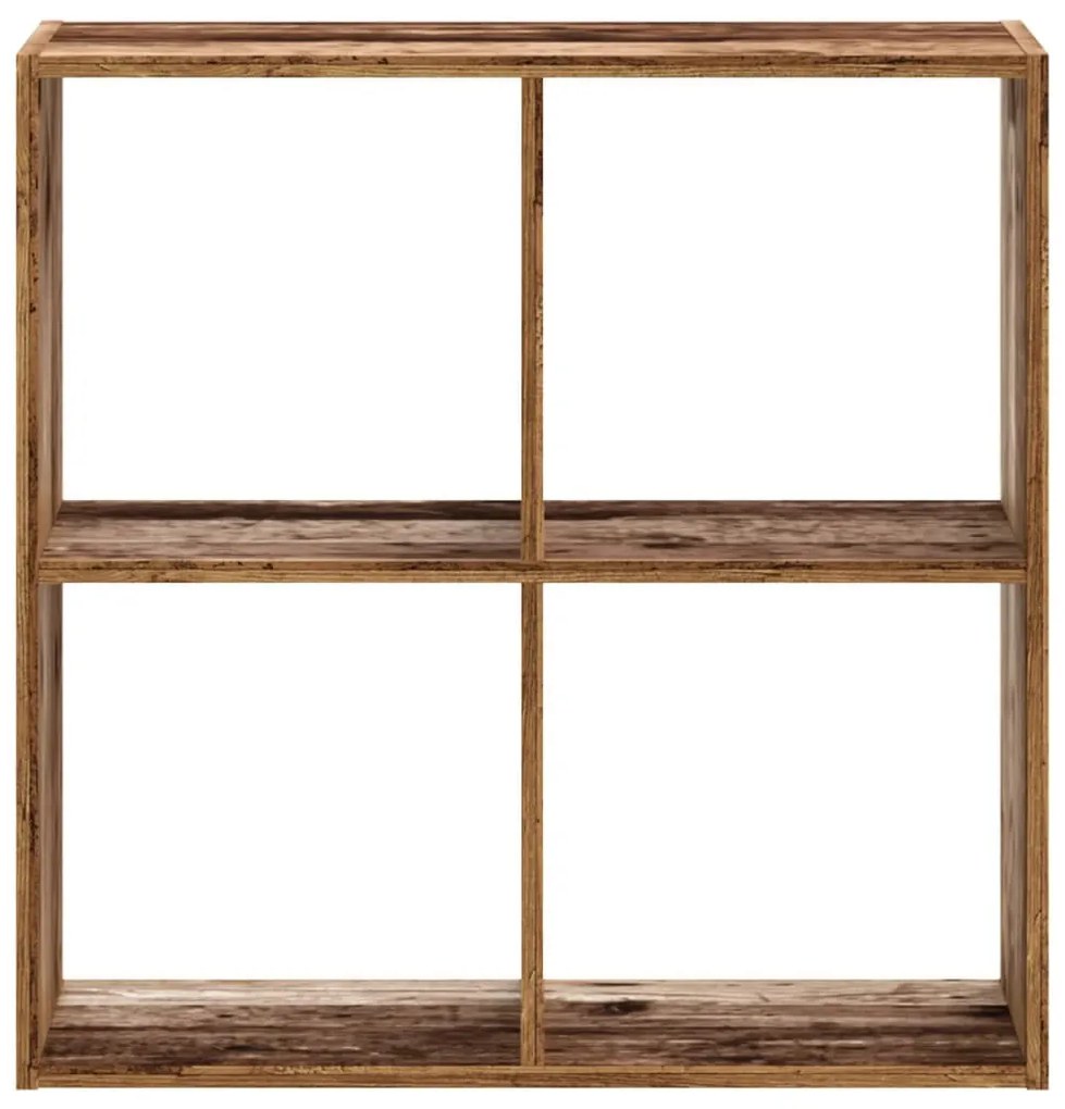 antik fa színű szerelt fa könyvespolc 68,5 x 32 x 68,5 cm