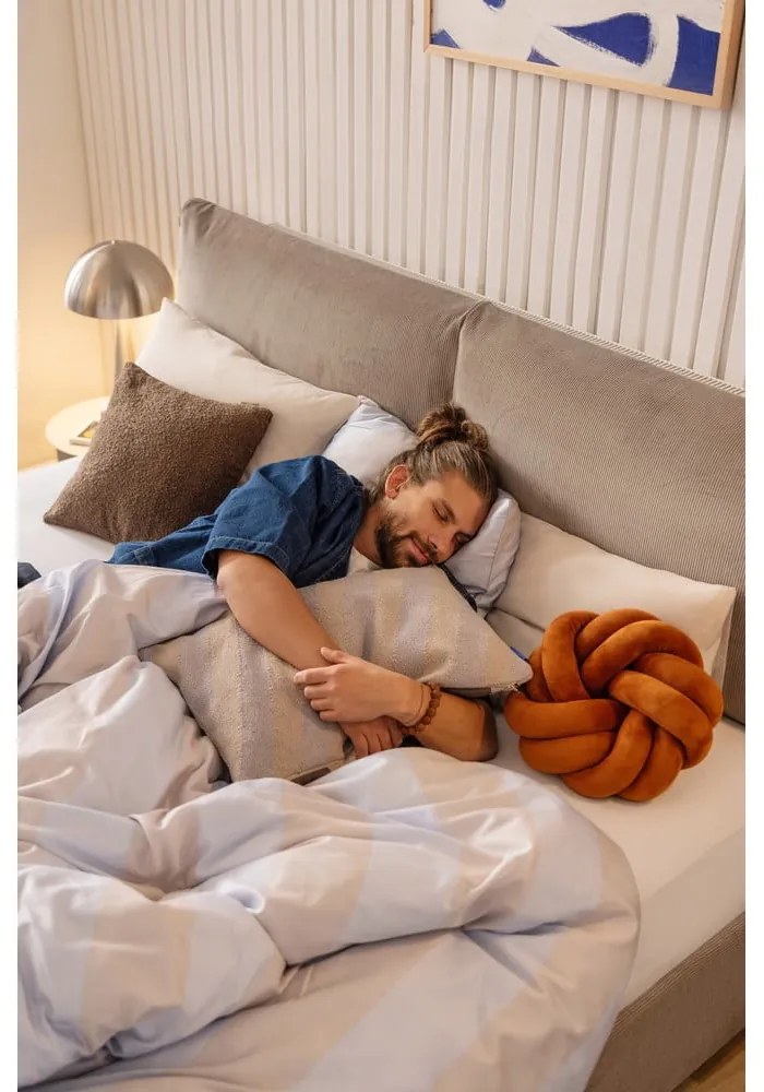 Kárpitozott franciaágy taupe színű, tárolóhellyel, matraccal/ráccsal 180x200 cm Thessa Pillow - Bonami Selection