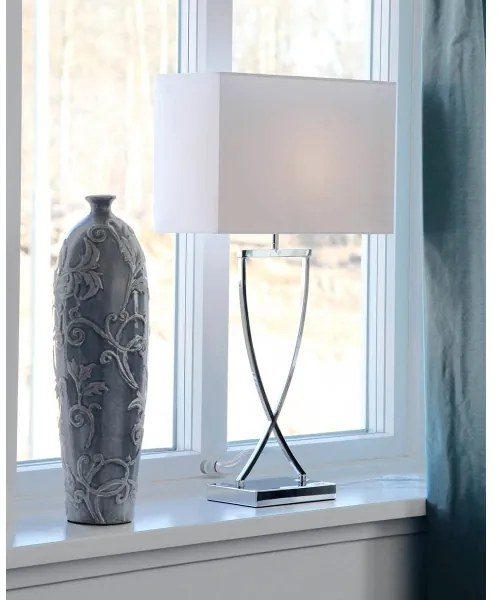 ByRydens 2820440-5000 - OMEGA asztali lámpa 1xE27/5W/230V fehér/fényes króm