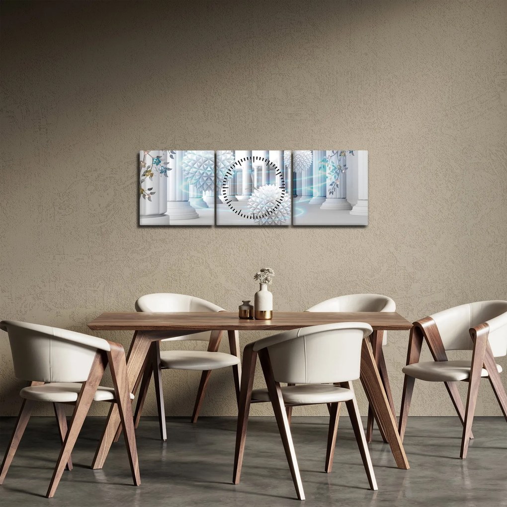 Antik stílusú absztrakt képek (órával) (90x30 cm)