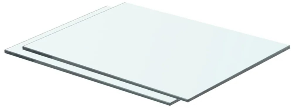 2 db átlátszó üveg paneles polc 40 x 25 cm