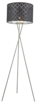 Globo 15228S1 Állólámpa textil ,fekete-ezüst,kábel 1,8 m, Schalter, ø: 620, H:1600, exkl. 1xE27 60W 230V