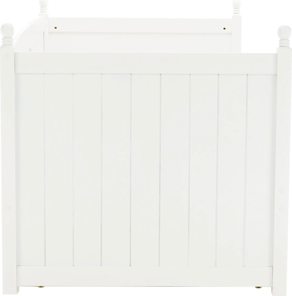 Ágy pótággyal, tűnyalábos fenyőfa, fehér, 90x200, GLAMIS