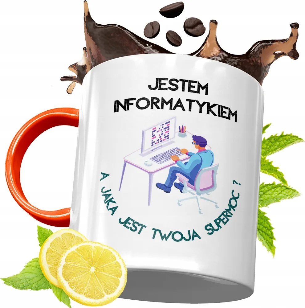 Narancssárga Bögre Informatikus Fejlesztőknek, fényképes nyomtatással