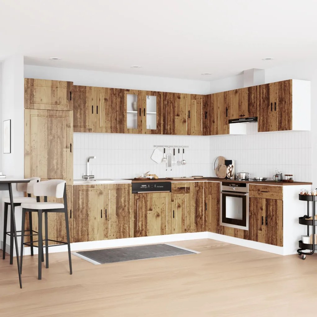 Mosogató Alap Cabinet &quot;&quot;Porto&quot;&quot; Mosogatónál Régi Fa 80x46x84,5 cm Mérnöki Fa