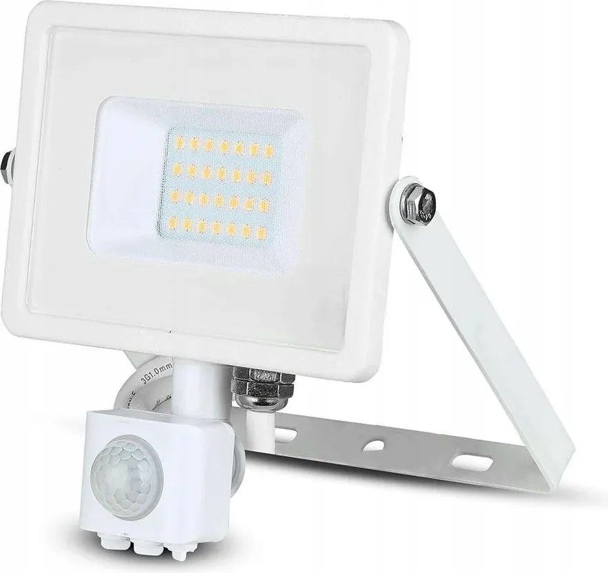 V-tac Led fényvető 20W Samsung Fehér mozgásérzékelővel IP65 Meleg