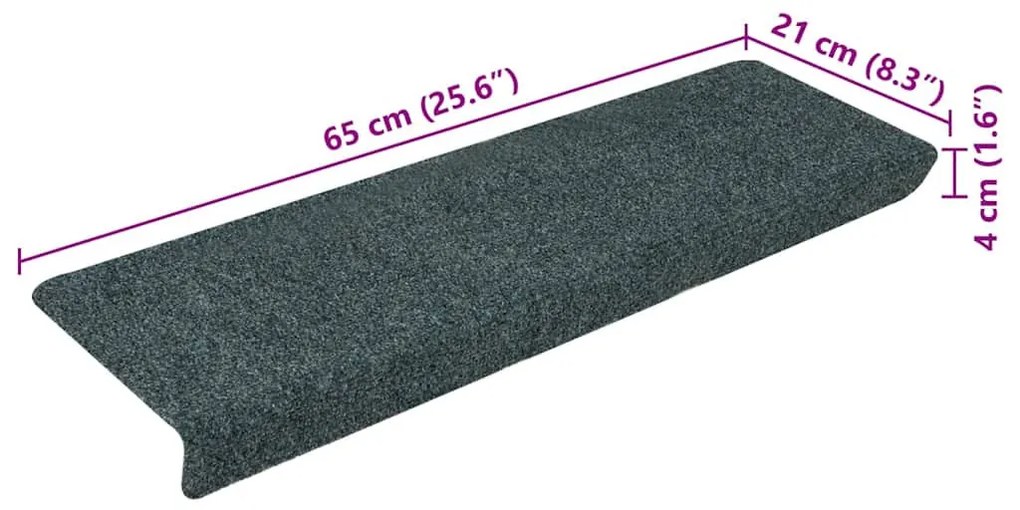 30 db zöld öntapadó lépcsőszőnyeg 65x21x4 cm