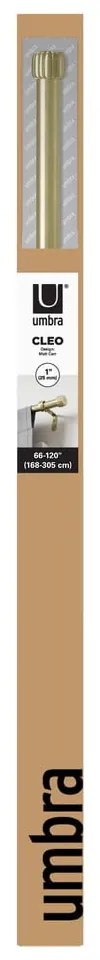 Matt aranyszínű acél bővíthető függönykarnis 168 - 305 cm Cleo – Umbra