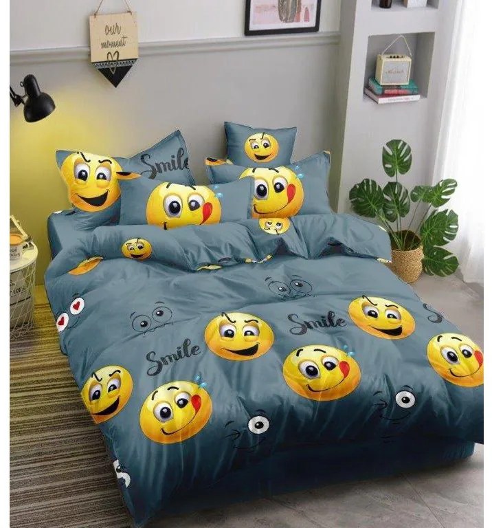 Mikroszálas ágyneműhuzat EMOJI KINYÚJTOTT nyelvvel szürke Ágyneműhuzat mérete: 70 x 90 cm | 140 x 200 cm