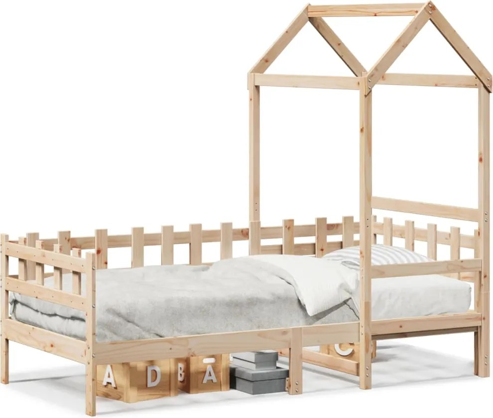 vidaXL tömör fenyőfa kanapéágy tetővel 80 x 200 cm