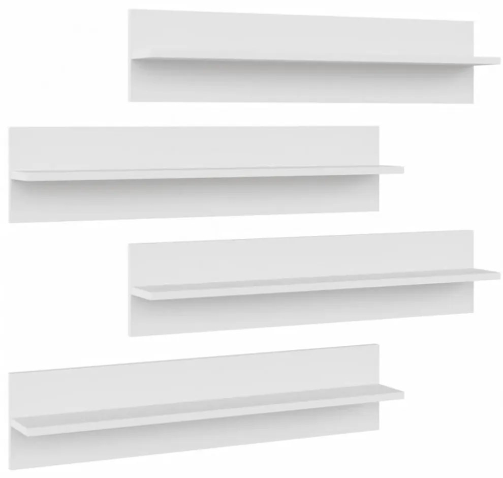 4 db fehér forgácslap fali polc 80 x 11,5 x 18 cm