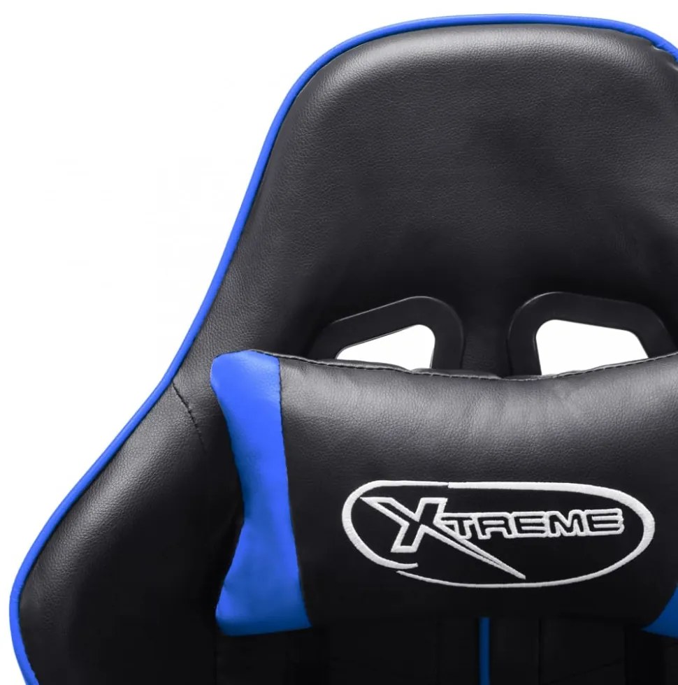 fekete és kék műbőr gamer szék
