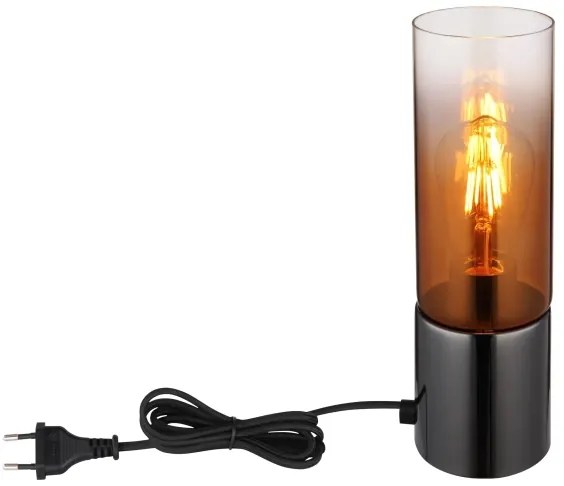 Globo 21000TG - Asztali lámpa ANNIKA 1xE27/25W/230V átm. 9 cm fekete/réz