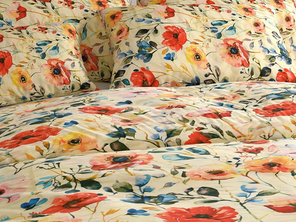 Krepp ágynemű FLOREEN krémszínű Ágyneműhuzat mérete: 70 x 90 cm | 140 x 200 cm