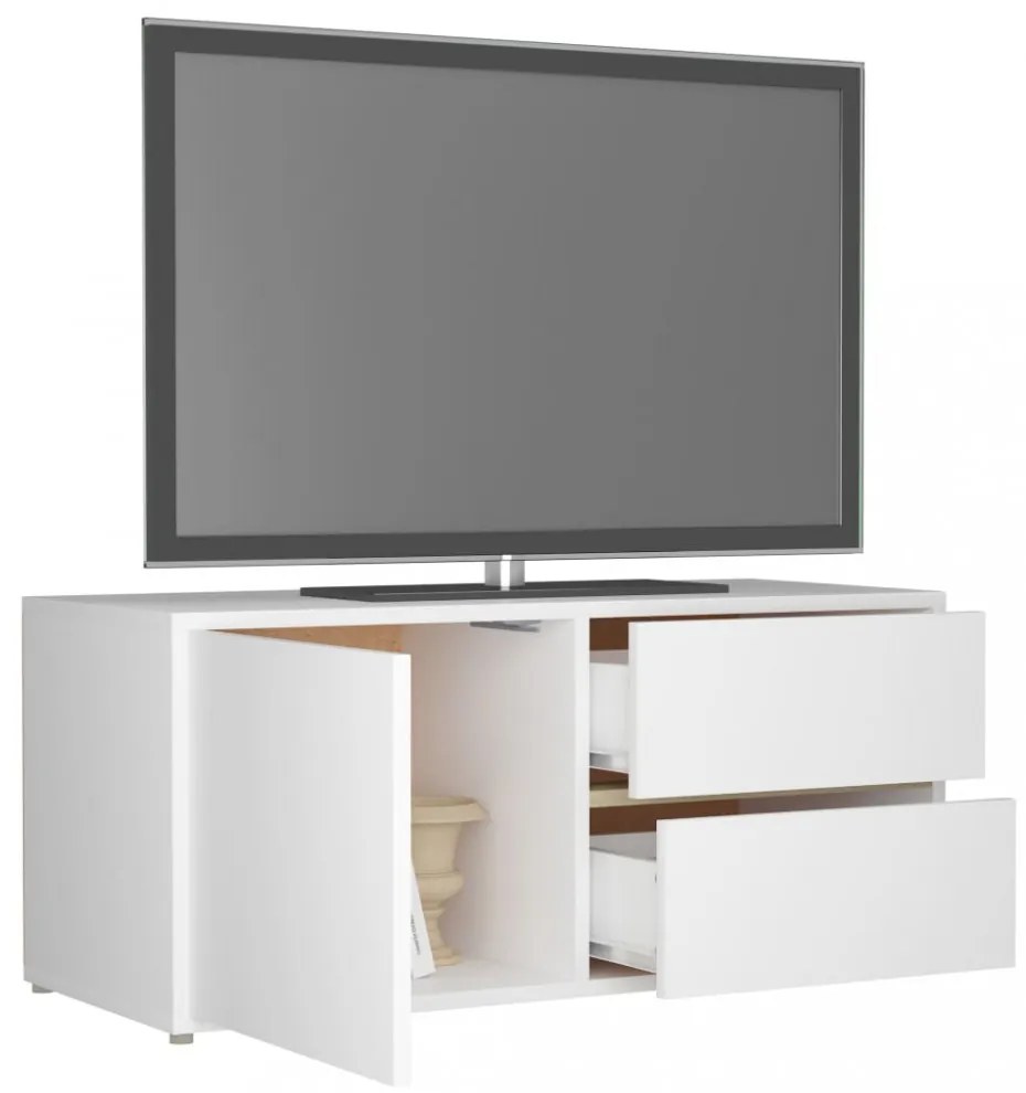 fehér szerelt fa TV-szekrény 80 x 34 x 36 cm