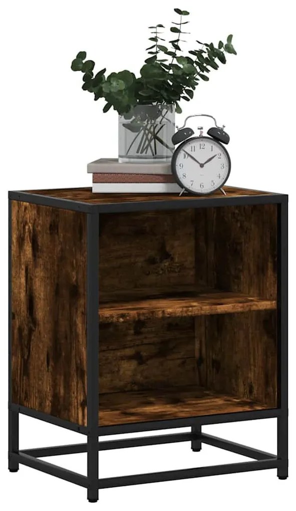 éjjeliszekrények 2 db füstölt tölgy 40x31x50 cm Gépi fa és fém