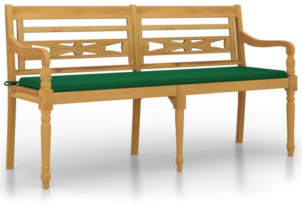 tömör tíkfa Batavia pad zöld párnával 150 cm