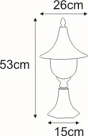 KAJA K-8133_CZARNY Klasszikus Kültéri Állólámpa Fekete E27 IP44