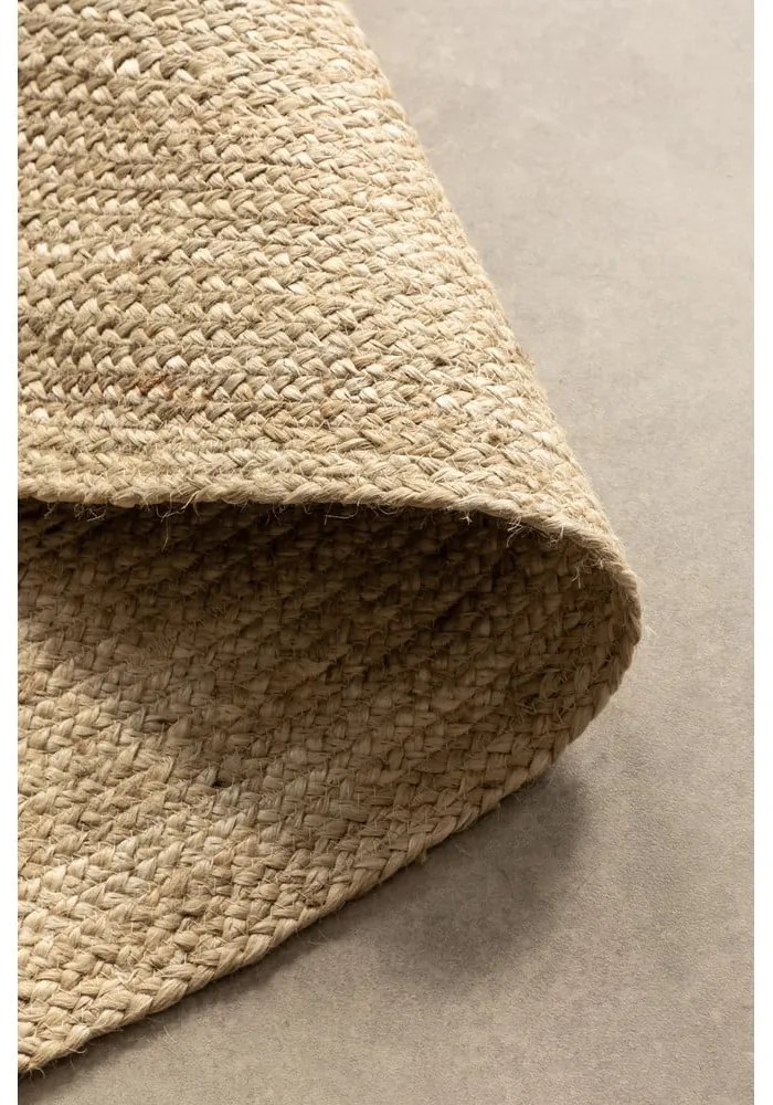 Elefántcsont színű kétoldalas juta kerek szőnyeg ø 140 cm Braided Ivory – Hanse Home