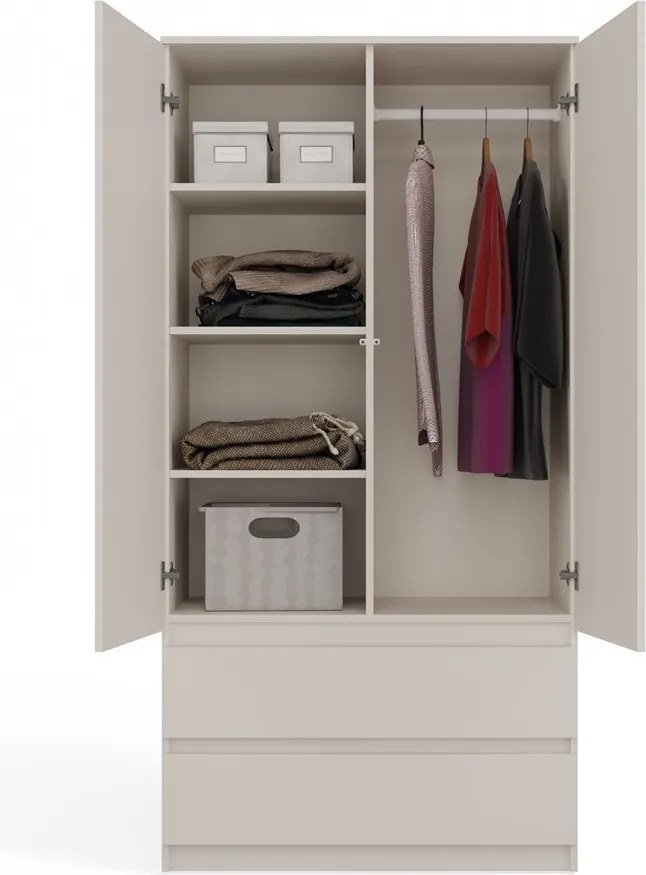 SS-90 gardróbszekrény, 90x180x50 cm, kasmír