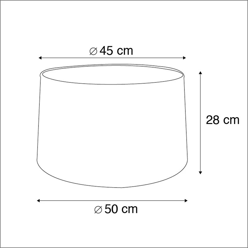 Pamut lámpabúra fekete 45/50/28 arany belsővel