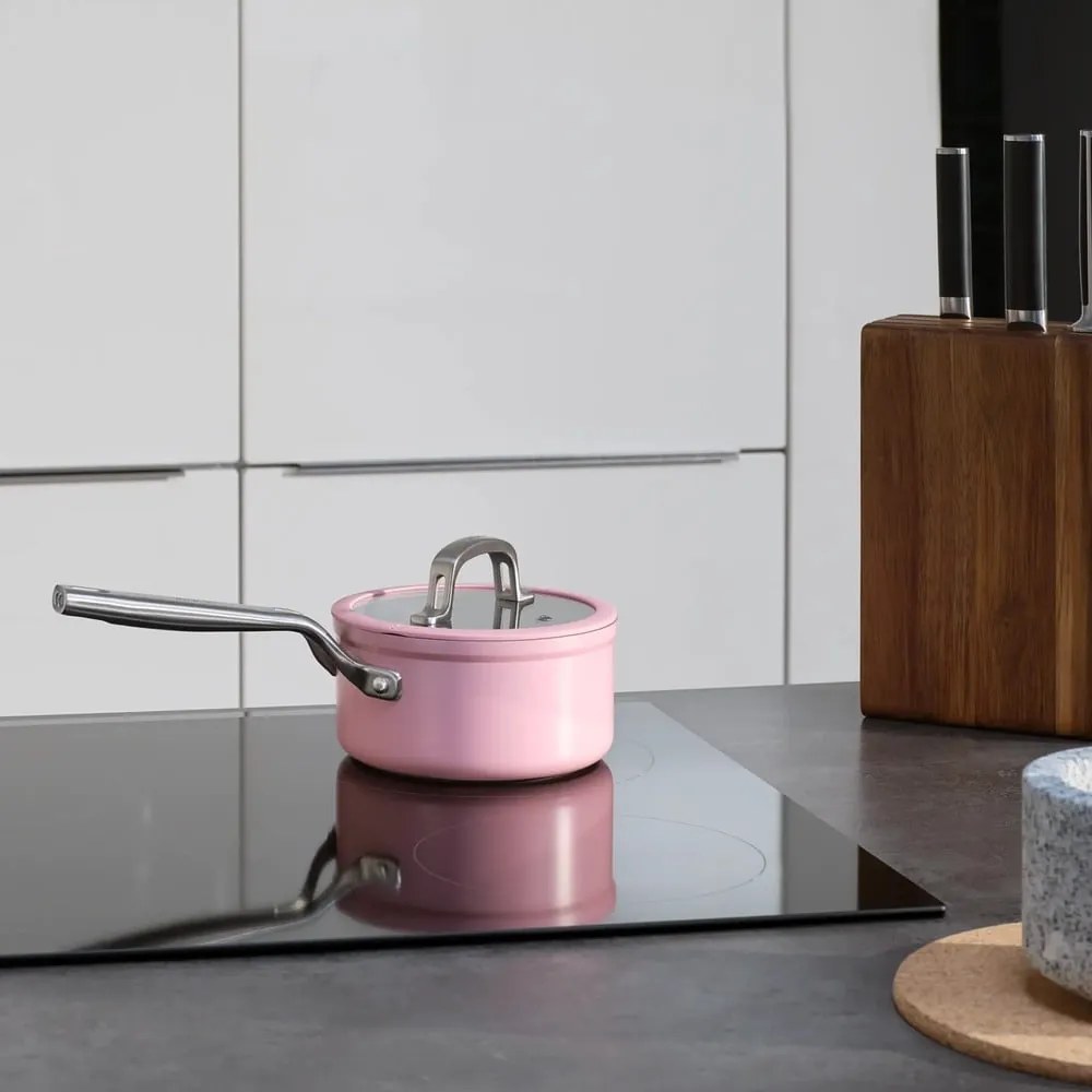 Indukciós tűzhelyhez alkalmas edény fedővel-kerámia felülettel 1,3 l Meda 3.0 – FABINI