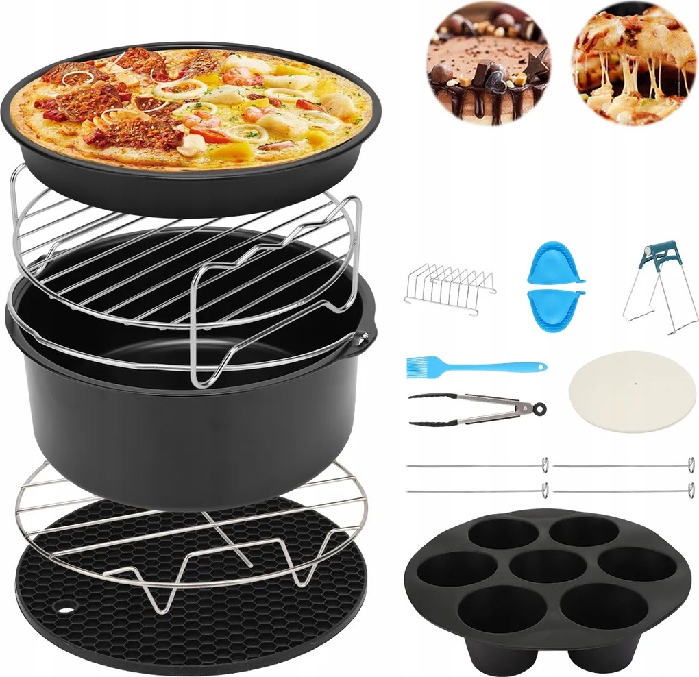 Akcesoria Olajsütőhöz 13 részes Air Fryer 7" tartály szett