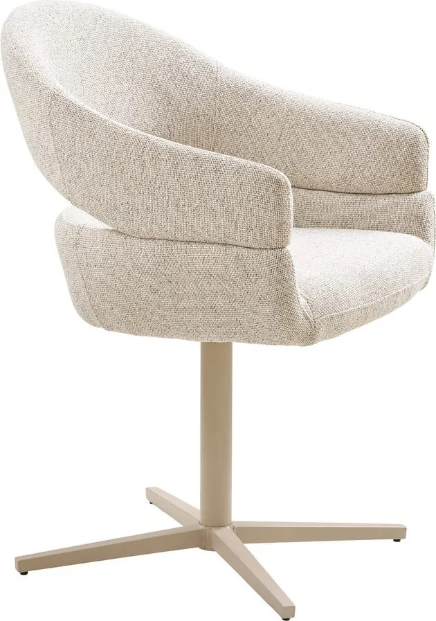 Krémszínű kárpitozott karfás étkezőfotel szett 2 db-os Dover – House Nordic