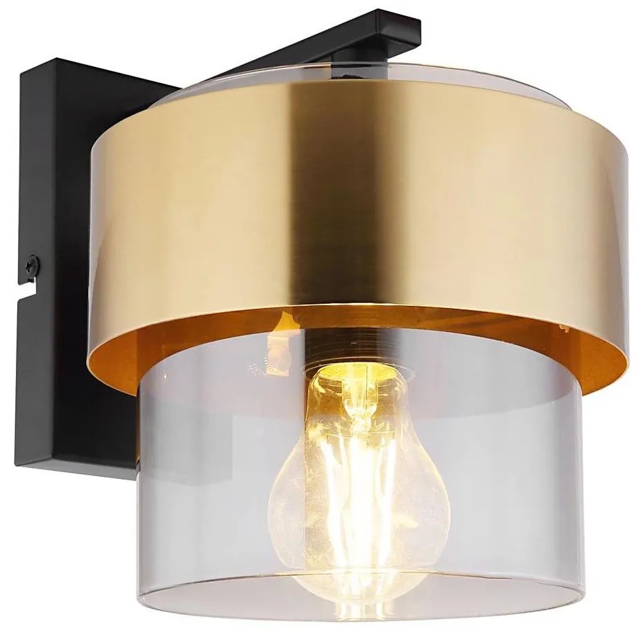 Globo 15560W - MILEY fali lámpa 1xE27/60W/230V fekete/rez