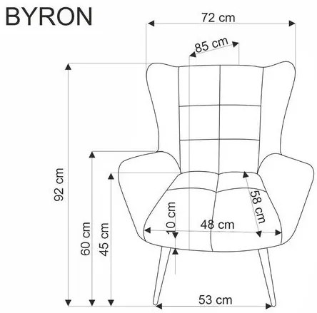BYRON fotel mustársárga