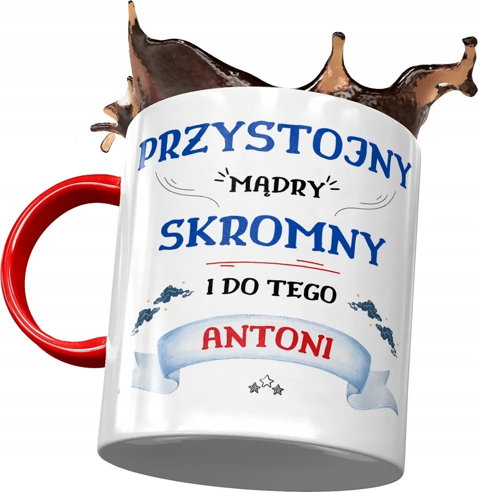 Piros bögre Antal Kollégának Ajándék Nyomtatott Fotóval