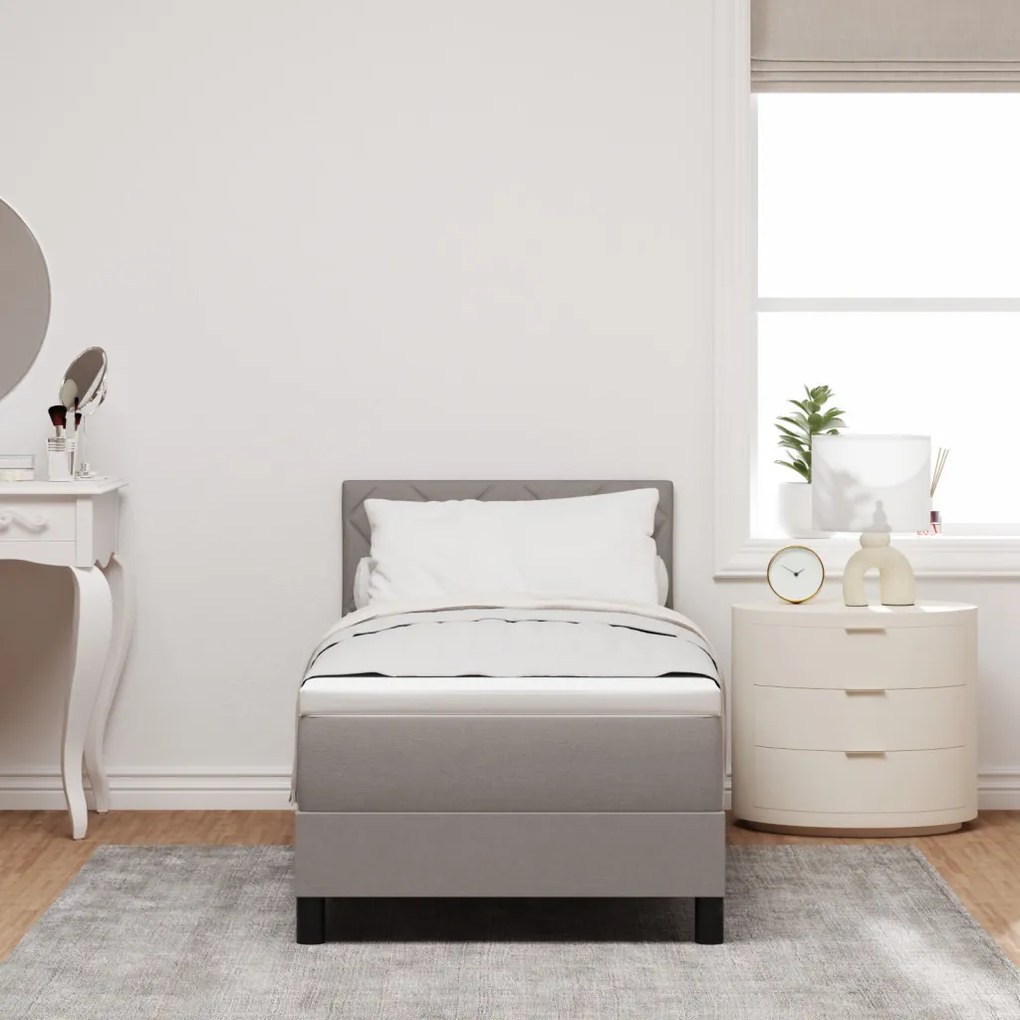 Box Spring Ágy Matraccal és LED Taupe 80x200 cm Szövet
