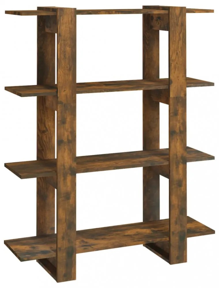 füstös tölgy színű térelválasztó könyvszekrény 100x30x123,5 cm