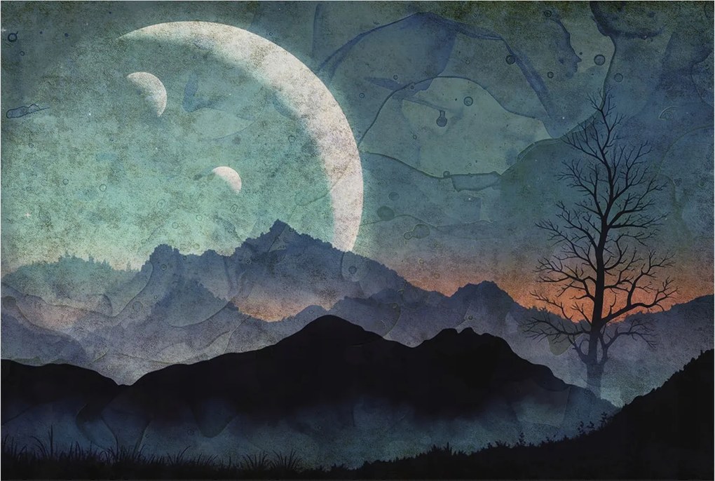 Flizelin tapéta falra Prémium éjszakai tájkép 104x70 ragasztó