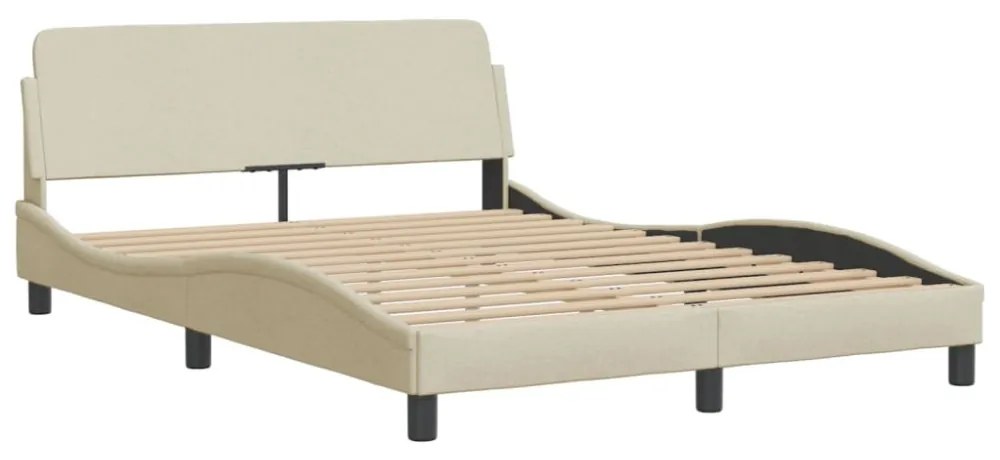 krémszínű szövet ágykeret matrac nélkül Hvar 140 x 190 cm