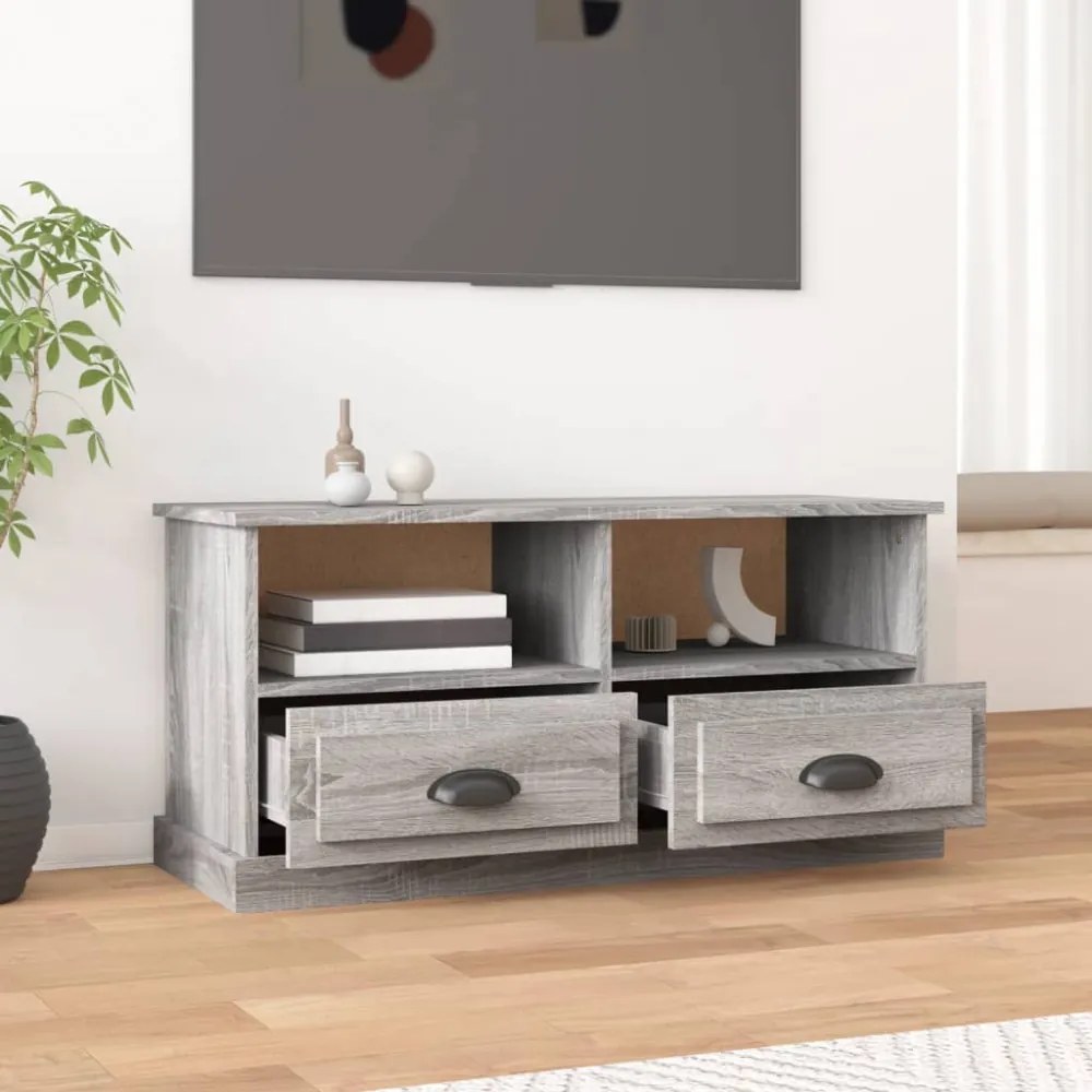 szürke sonoma színű szerelt fa TV-szekrény 93x35,5x45 cm