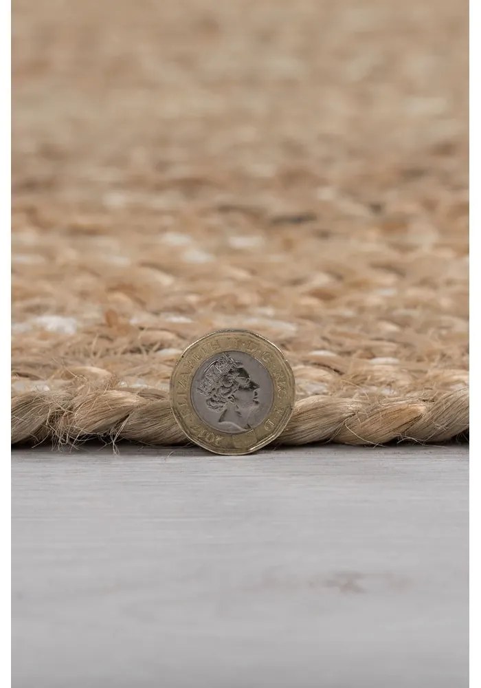 Natúr színű juta kerek szőnyeg ø 133 cm Capri – Flair Rugs