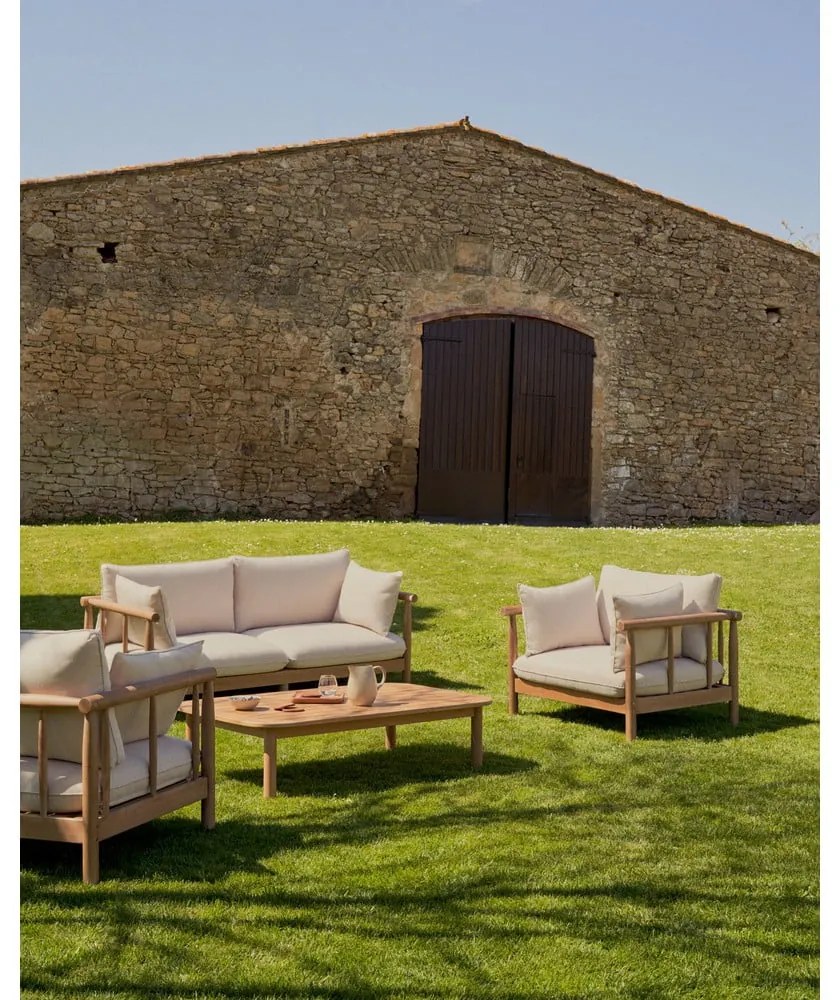 Natúr színű eukaliptusz dohányzóasztal 89x140 cm Sacova – Kave Home