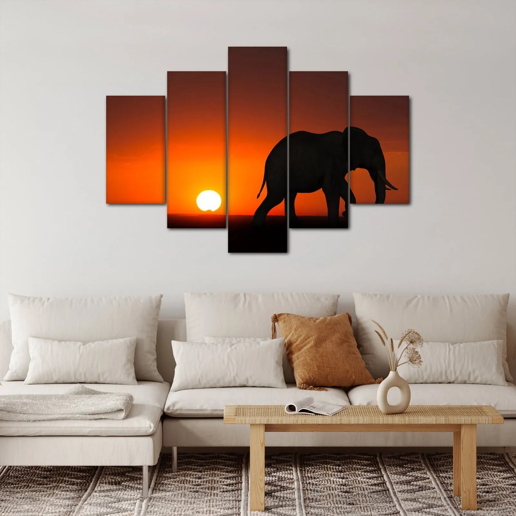 Elefánt képe naplementekor (150x105 cm)