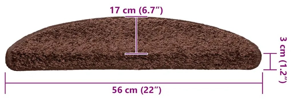 20 db barna lépcsőszőnyeg 56 x 17 x 3 cm