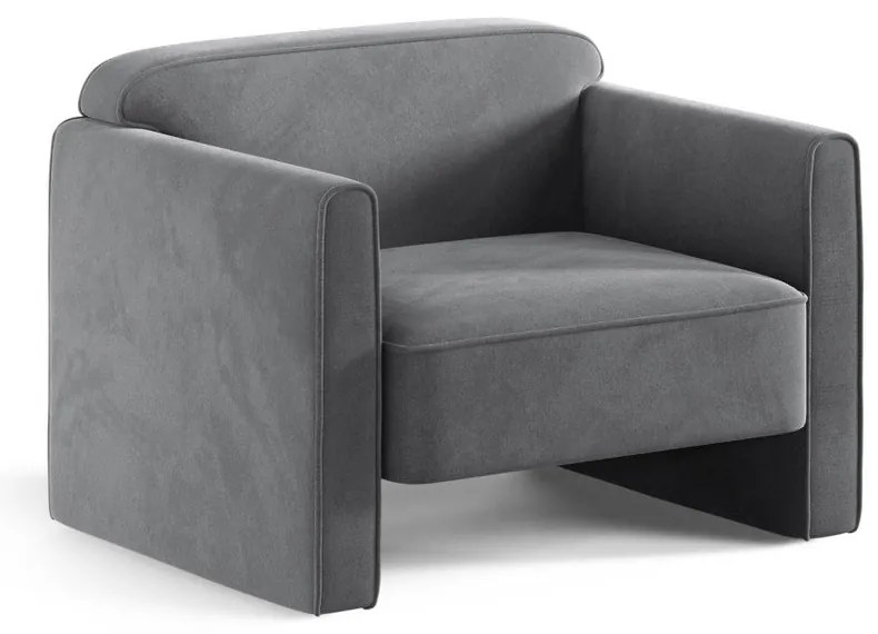 Szürke bársony fotel Abby – Micadoni