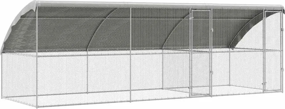 vidaXL Csirkeketrec 3 pcs Ezüst 600 x 200 x 198,5 cm Horganyzott acél
