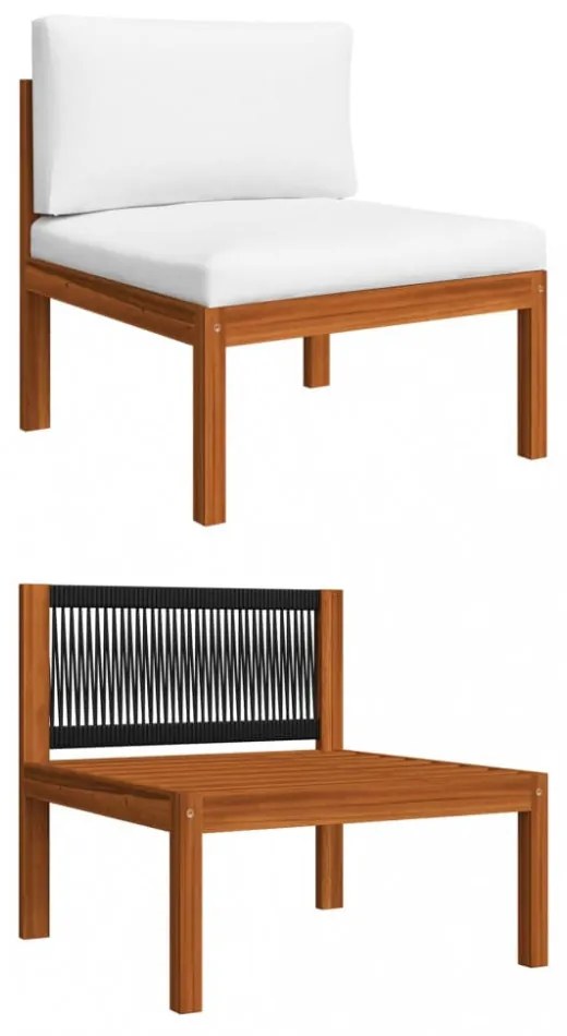 8 darabos kerti pihenőgarnitúra párnákkal, krémszínű, 63 x 63 cm