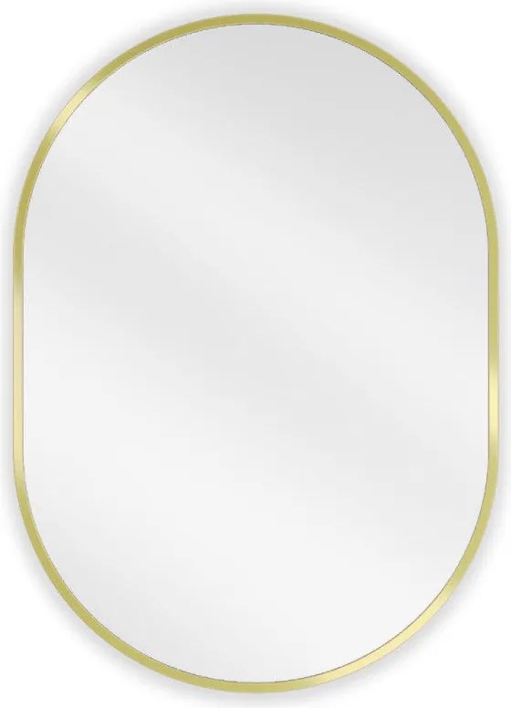 Mexen Loft ovális fürdőszobai tükör 70 x 50 cm, arany keret - 9851-070-050-000-50