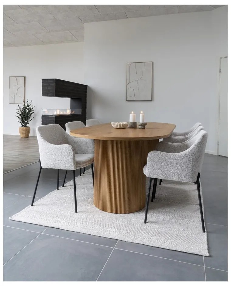 Étkezőasztal nyárfa dekorral 100x210 cm Boavista – House Nordic