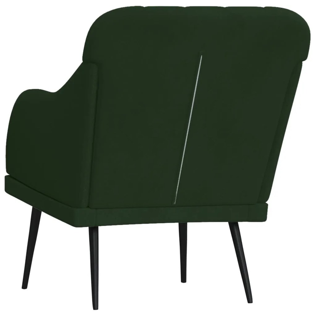 Sötétzöld bársonyfotel 63 x 76 x 80 cm