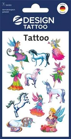 Matrica, tetoválás, 1 ív, 76x120 mm, AVERY ZWECKFORM, Z-Design No.56390, tündérek (AY56390)