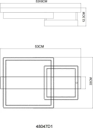 Globo 48047D1 - ZARA LED mennyezeti lámpatest LED/24W/230V 3000K 33x53 cm