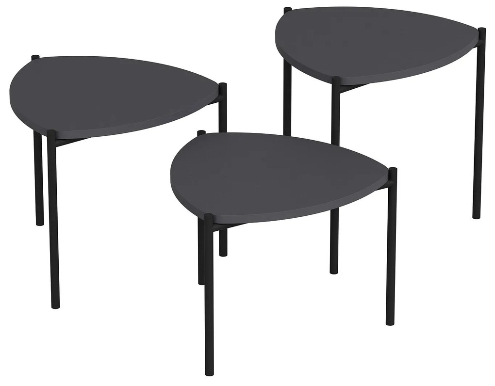 Dohányzóasztal (3 részes) Lenny - Anthracite