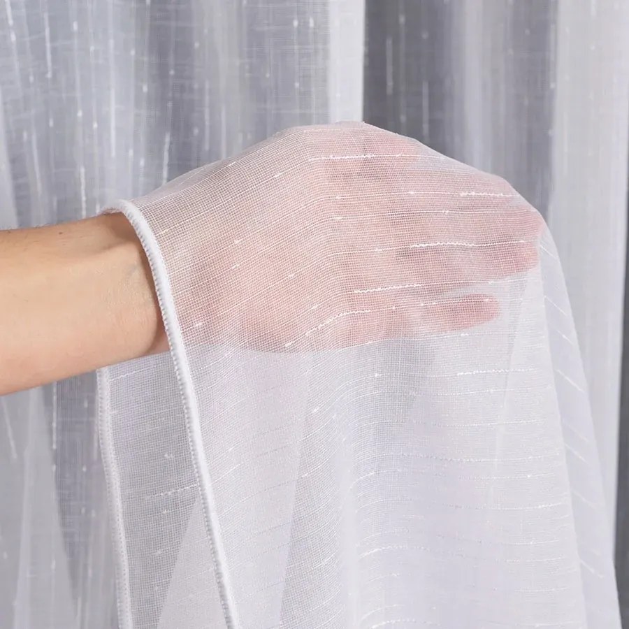 Natural Look Stílusú Függöny Margo Ólommal 300cm fehér szín